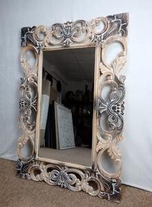 Zrkadlo WAJAN hnedé mix, 120x80cm, exotické drevo, ručná práca