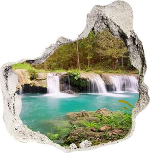 Díra 3D ve zdi nálepka Vodopád v lese nd-p-62884614