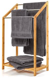 Blumfeldt Vešiak uteráky, 3 kovové tyčky uteráky, 51x86x31cm, schodíkový dizajn, bambus