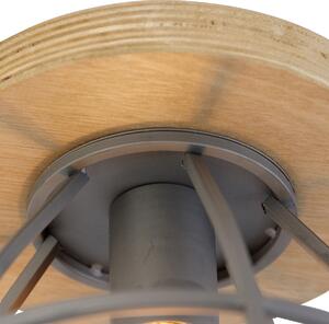 Inteligentné stropné svietidlo tmavošedá s drevom vrátane WiFi E27 - Arthur
