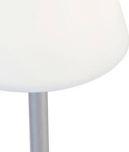Stolná lampa sivá vrátane LED nabíjateľná s dotykovým stmievačom - Renata
