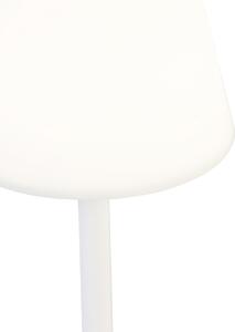 Stolná lampa biela vrátane LED nabíjateľná s dotykovým stmievačom - Renata