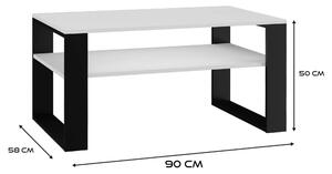 Najlacnejsinabytok MODERN 1P, konferenčný stolík, biela / čierna