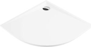 Deante Kerria Plus, štvrťkruhová akrylátová sprchová vanička 80x80x3 cm, hĺbka 1,5cm, technológia Solid, biela, KTS_054B
