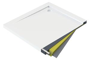 Deante Kerria Plus, štvorcová akrylátová vanička 80x80x3 cm, hĺbka 1,5cm, technológia Solid, biela, KTS_042B