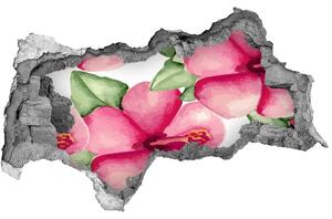 Nálepka 3D diera na stenu Tropické kvety nd-b-105950649