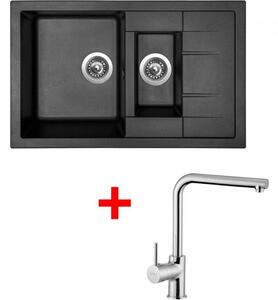 Set Sinks CRYSTAL 780.1 Metalblack+ELKA
