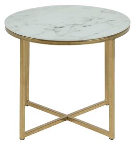 KONFERENČNÝ STOLÍK, sivá, biela, zlatá, kov, sklo, 50/50/42 cm Ambia Home - Stolíky do obývačky