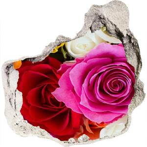Nálepka 3D diera Farebné ruže nd-p-81514733