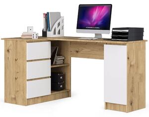 Najlacnejsinabytok Rohový písací stôl B20 155 cm ľavý - remeselnícky dub-biely - 3