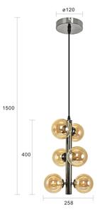 Brilagi - LED luster na lane MILLA 6xG9/3W/230V čierny chróm/zlatá