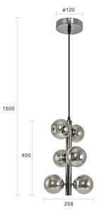 Brilagi - LED luster na lane MILLA 6xG9/3W/230V čierny chróm/dymové sklo