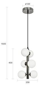 Brilagi - LED luster na lanku MILLA 6xG9/3W/230V čierny chróm/biela
