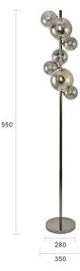 Brilagi - LED Stojacia lampa MILLA 7xG9/3W/230V čierny chróm/dymové sklo