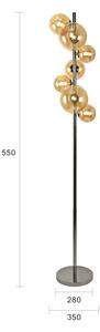 Brilagi - LED Stojacia lampa MILLA 7xG9/3W/230V čierny chróm/zlatá