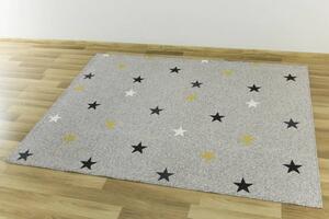 Detský koberec Stars 09 Mix hviezdičky sivý / viacfarebný