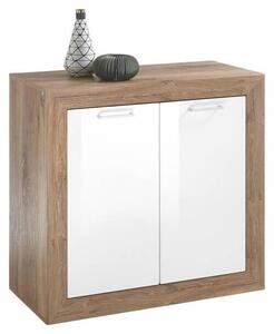 KOMODA, farba duba, biela s vysokým leskom, 90/87/42 cm Carryhome - Komody, Online Only