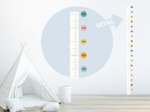 Nalepte.cz Pastelový detský meter textilní prelepiteľná nálepka na stenu výška 140 cm