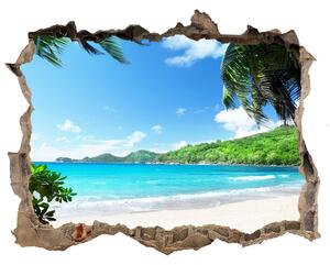 Nálepka fototapeta 3D výhled Seychelles beach