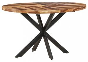 OUTLET - Jedálenský stôl 140x80 cm akácie / čierna Dekorhome
