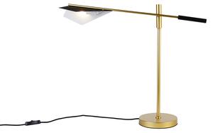 Dizajnová stolná lampa čierna so zlatou - Sinem