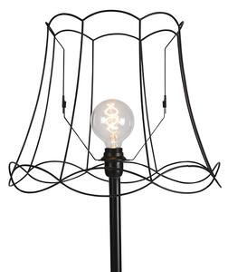 Čierna stojaca lampa s tienidlom Granny Frame čierna 45 cm - Simplo