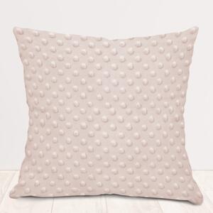 Biante Detská obliečka na vankúš Minky 3D bodky MKP-010 Púdrovo béžová 30 x 50 cm