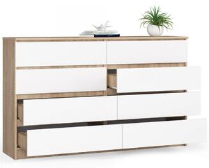 Ak furniture Komoda Inbia K 160 cm dub sonoma/biela