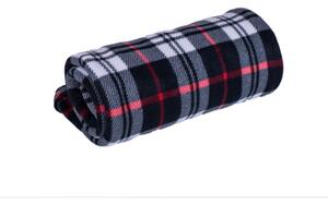 Deka Fleece karo čierna 150x200cm