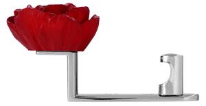 Nábytkový vešiak chrómový červený kvet (1788/ZN1A54)