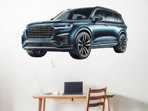 Nalepte.cz Auto modré SUV textilní prelepiteľná nálepka na stenu arch 47 x 24 cm