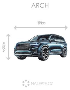 Nalepte.cz Auto modré SUV textilní prelepiteľná nálepka na stenu arch 47 x 24 cm