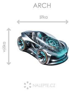 Nalepte.cz Auto z budúcnosti textilní prelepiteľná nálepka na stenu arch 20 x 14 cm