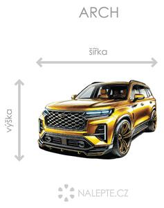 Nalepte.cz Luxusné auto SUV textilní prelepiteľná nálepka na stenu arch 46 x 31 cm