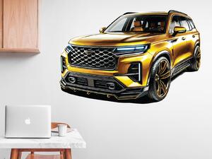 Nalepte.cz Luxusné auto SUV textilní prelepiteľná nálepka na stenu arch 46 x 31 cm