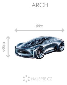 Nalepte.cz Futuristické auto textilní prelepiteľná nálepka na stenu arch 25 x 11 cm
