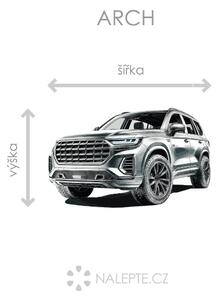 Nalepte.cz Auto strieborné SUV textilní prelepiteľná nálepka na stenu arch 47 x 29 cm
