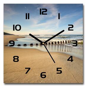 Sklenené hodiny štvorec Pláž nad Baltom