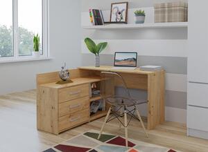 TP Living Rohový písací stôl + komoda DANY ľavý dub artisan