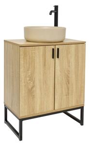 Kúpeľňová skrinka s umývadlom Ceramia Easy 60x73x36 cm svetlý dub lesk EASYUMDB3