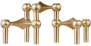 Dizajnový svietnik STOFF Nagel Brushed Brass – set 3 ks