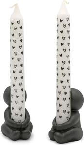 Sada 2 kameninových svietnikov IDEAS 4 SEASONS, čierna