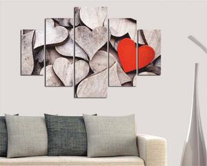 Hanah Home Viacdielny obraz Wooden heart 92 x 56 cm