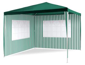 Záhradný párty stan - zelený 3 x 3 m + 2 bočné steny
