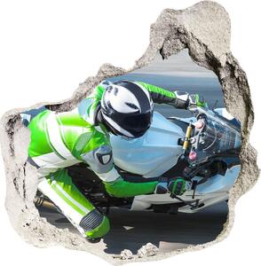 Fotoobraz diera na stenu nálepka Motocyklový závod