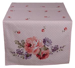 Ružový bavlnený behúň na stôl s ružami Dotty Rose - 50*140 cm - Clayre & Eef
