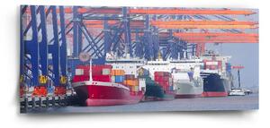 Sablio Obraz Lode v prístave - 110x50 cm