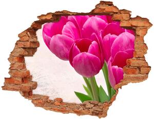 Nálepka fototapeta 3D výhľad Ružové tulipány