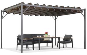 Antracitová terasová pergola Paros 3x4 m s moskytiérou Garden Point