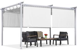 Biela terasová pergola s roletami La Palma 3x4 Garden Point